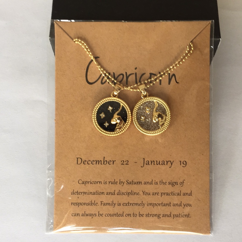 🍏50% OFF/3+...♑ Zodiac Capricorn double chain necklace set